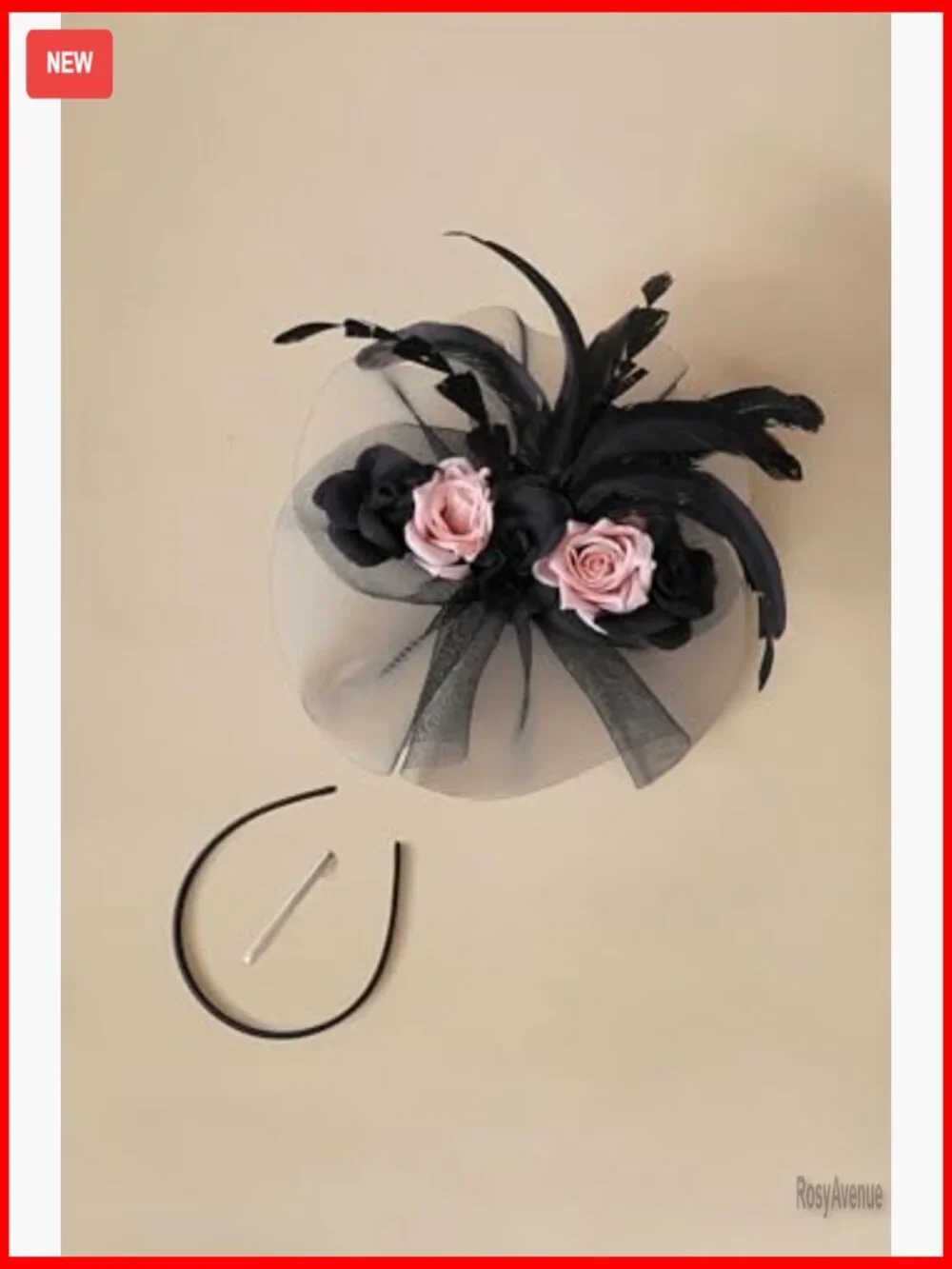Tulle Feather Fascinator Derby Hat with Hair Clip for Formal Events